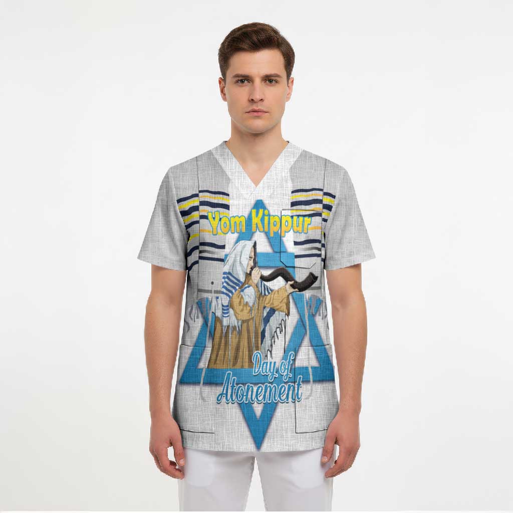 Personalised Yom Kippur Israel Scrub Top Day of Atonement Jewish Tallit