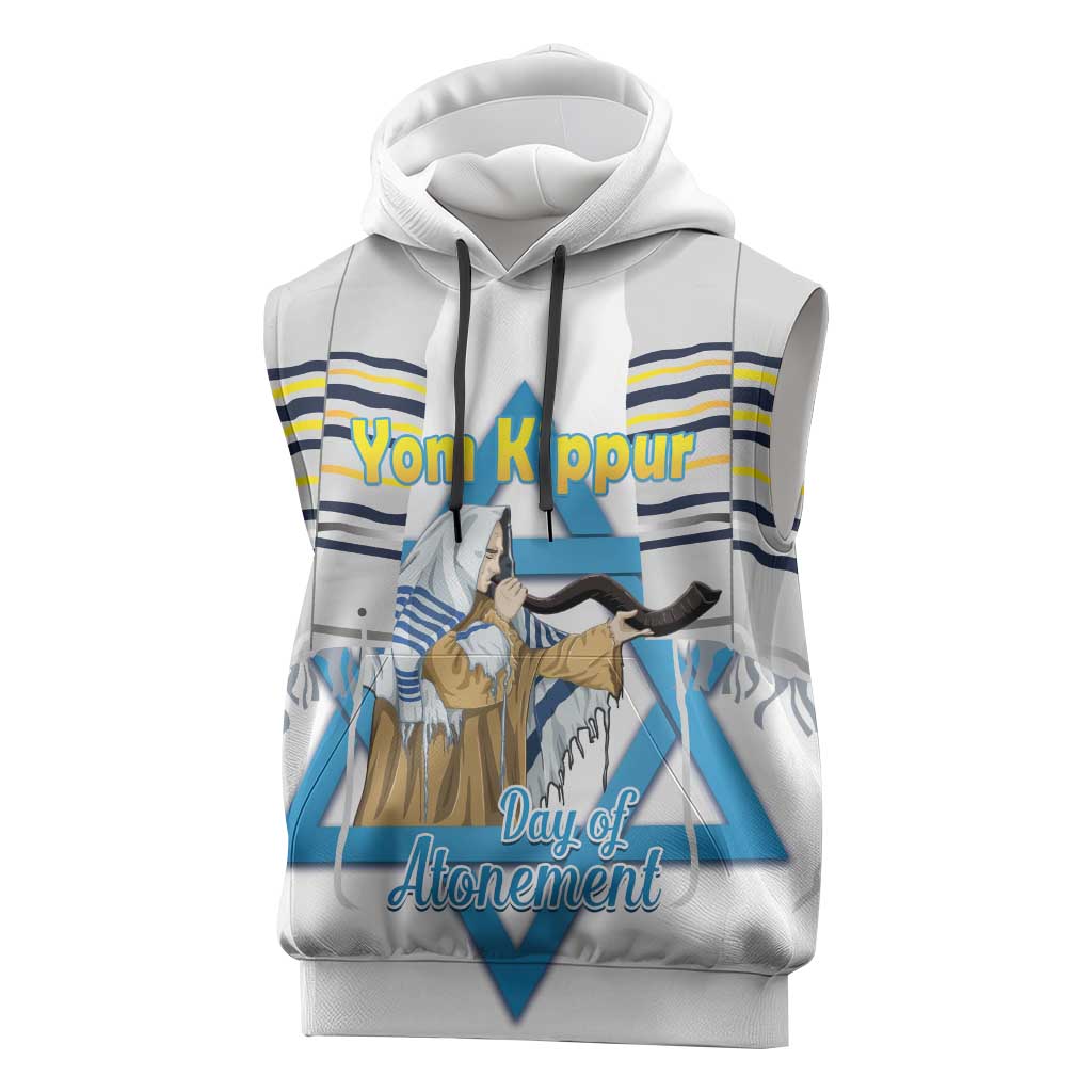 Personalised Yom Kippur Israel Sleeveless Hoodie Day of Atonement Jewish Tallit