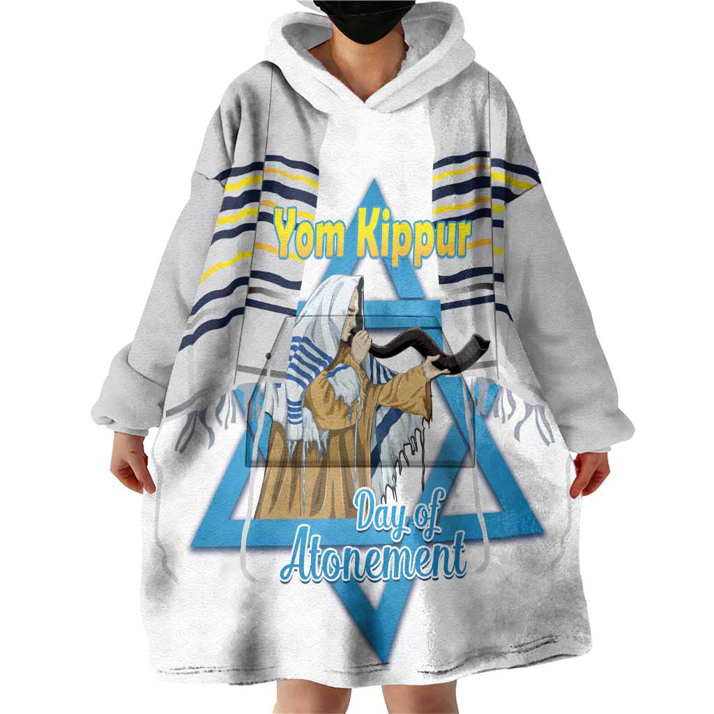 Personalised Yom Kippur Israel Wearable Blanket Hoodie Day of Atonement Jewish Tallit