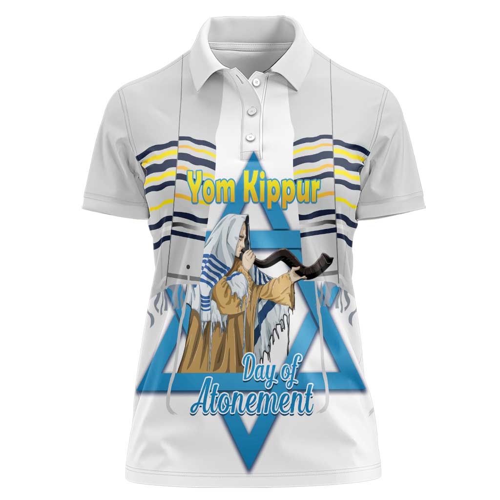 Personalised Yom Kippur Israel Women Polo Shirt Day of Atonement Jewish Tallit
