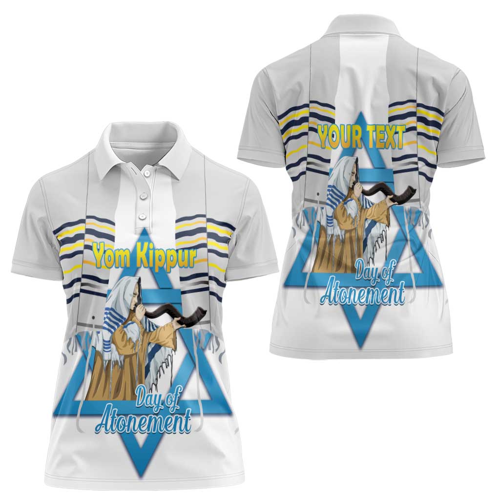 Personalised Yom Kippur Israel Women Polo Shirt Day of Atonement Jewish Tallit