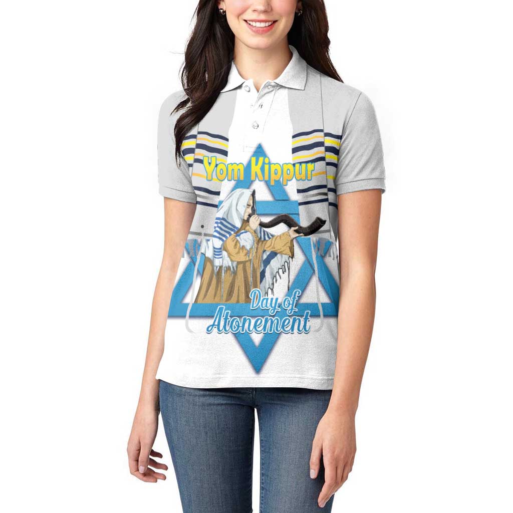 Personalised Yom Kippur Israel Women Polo Shirt Day of Atonement Jewish Tallit