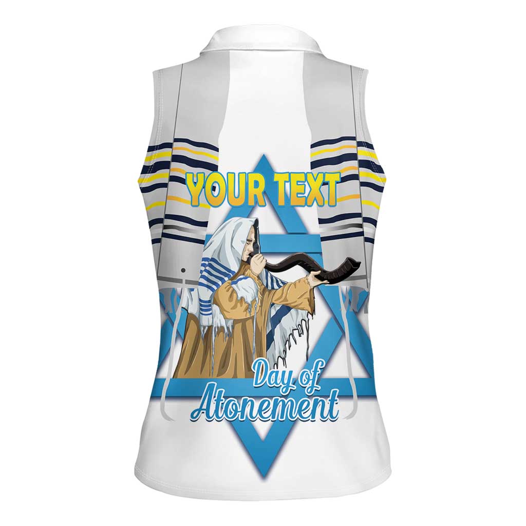 Personalised Yom Kippur Israel Women Sleeveless Polo Shirt Day of Atonement Jewish Tallit