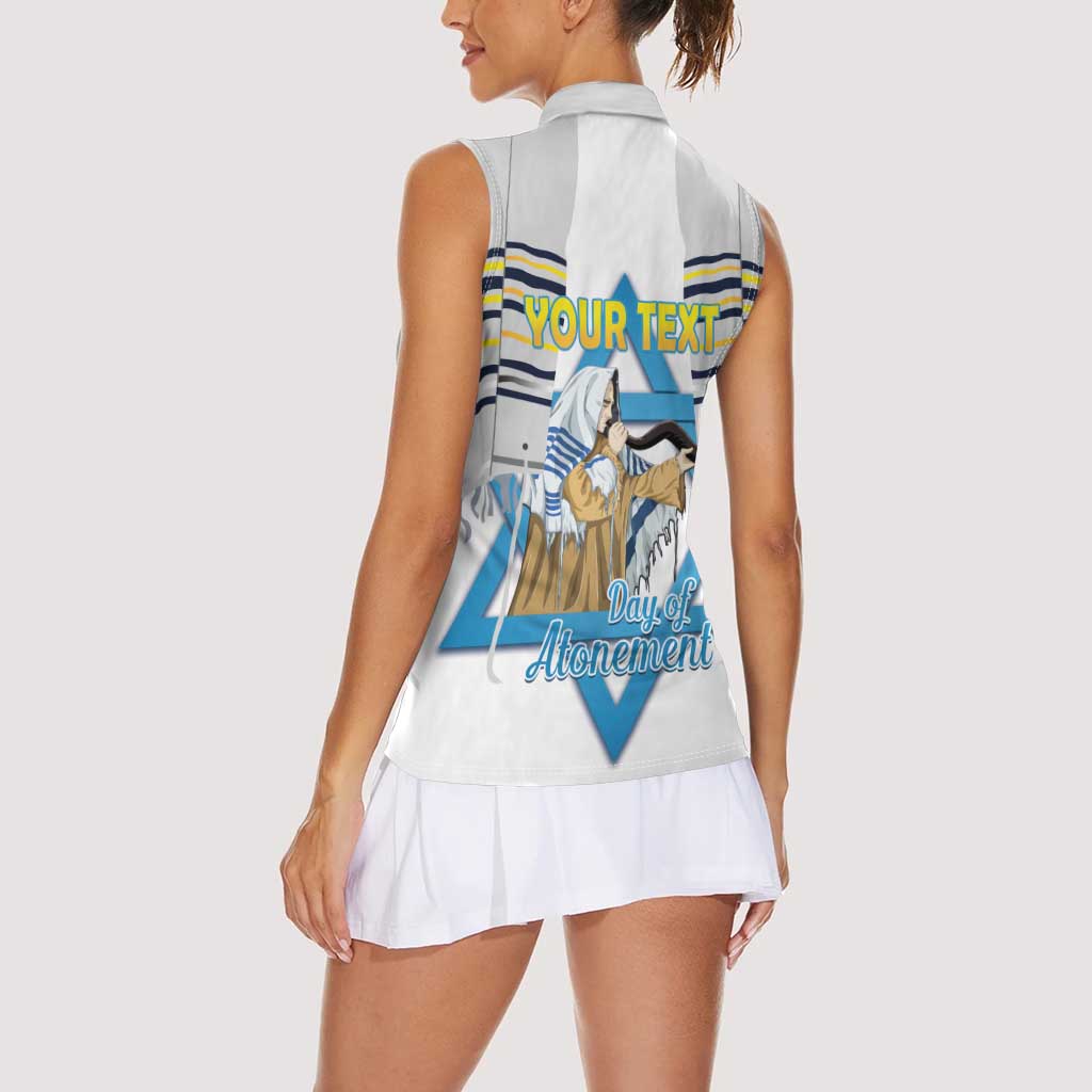 Personalised Yom Kippur Israel Women Sleeveless Polo Shirt Day of Atonement Jewish Tallit