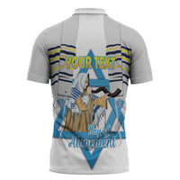 Personalised Yom Kippur Israel Zipper Polo Shirt Day of Atonement Jewish Tallit