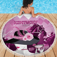 Kentucky Horse Racing Beach Blanket Derby Mint Julep Girl - Pink Pastel LT14
