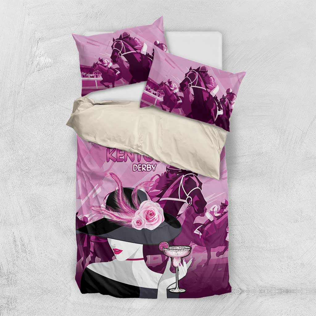Kentucky Horse Racing Bedding Set Derby Mint Julep Girl - Pink Pastel LT14
