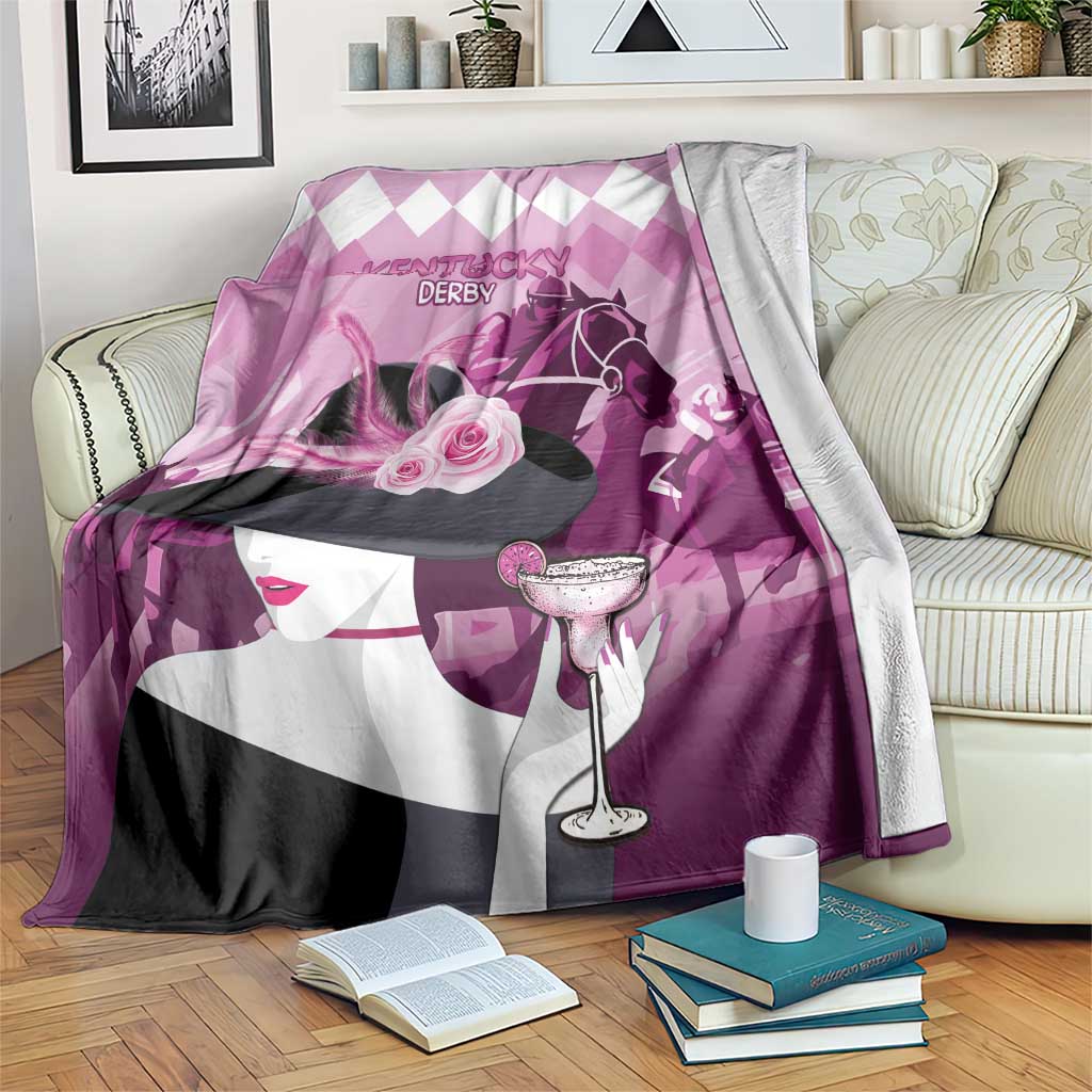 Kentucky Horse Racing Blanket Derby Mint Julep Girl - Pink Pastel LT14