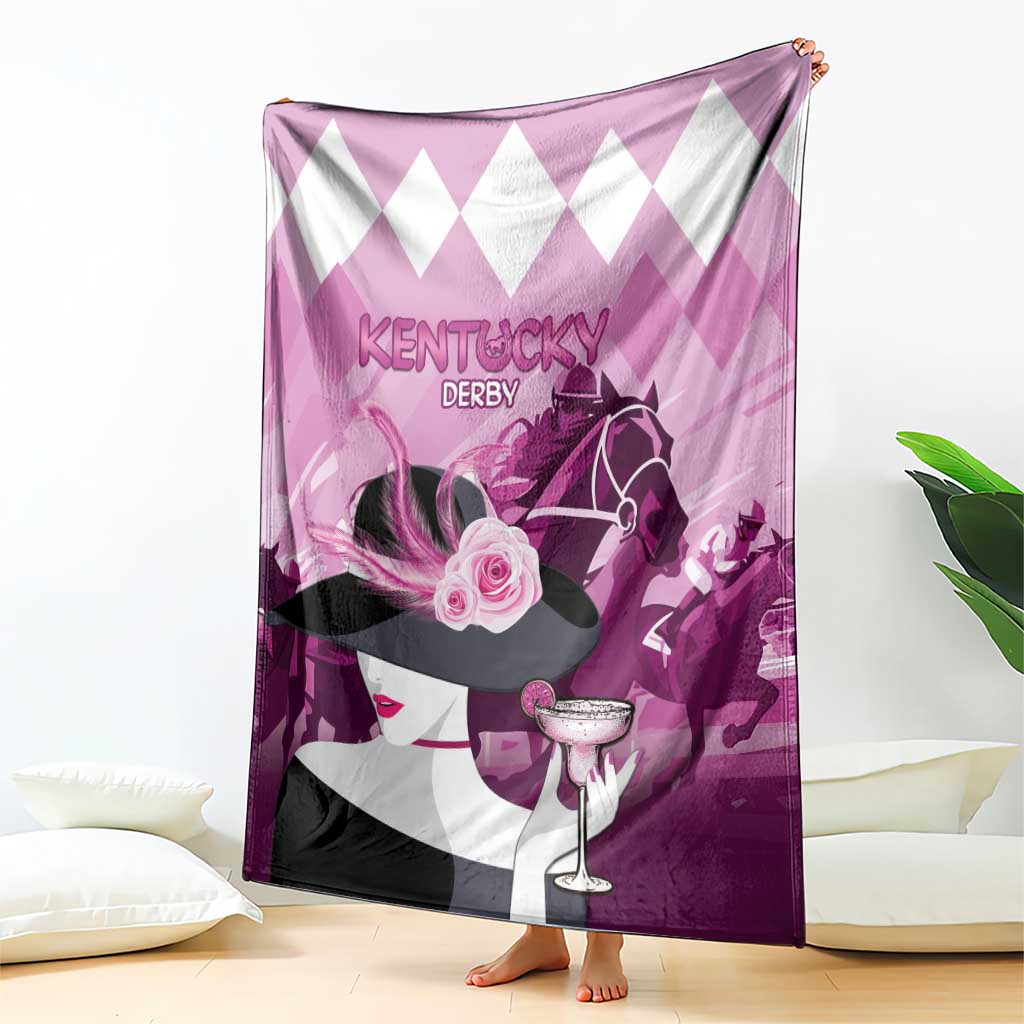 Kentucky Horse Racing Blanket Derby Mint Julep Girl - Pink Pastel LT14