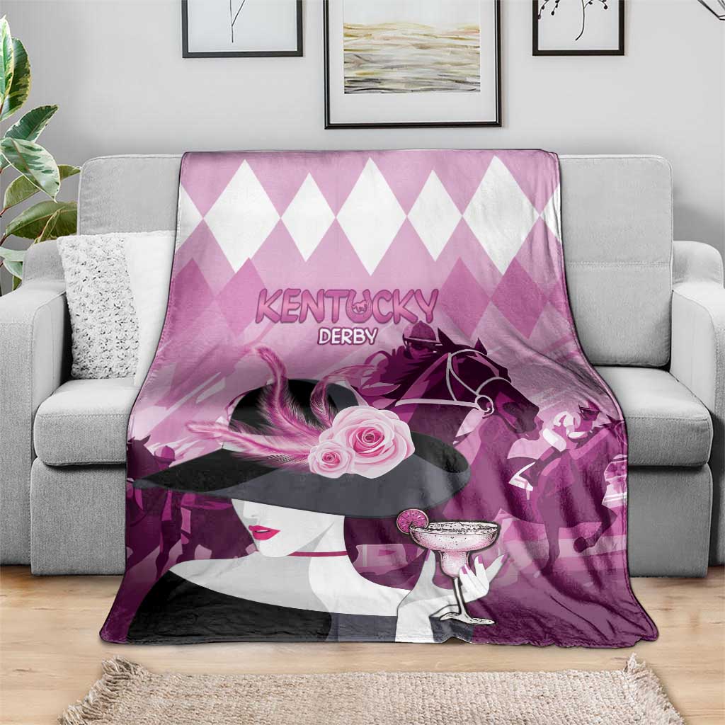 Kentucky Horse Racing Blanket Derby Mint Julep Girl - Pink Pastel LT14