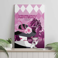 Kentucky Horse Racing Canvas Wall Art Derby Mint Julep Girl - Pink Pastel LT14
