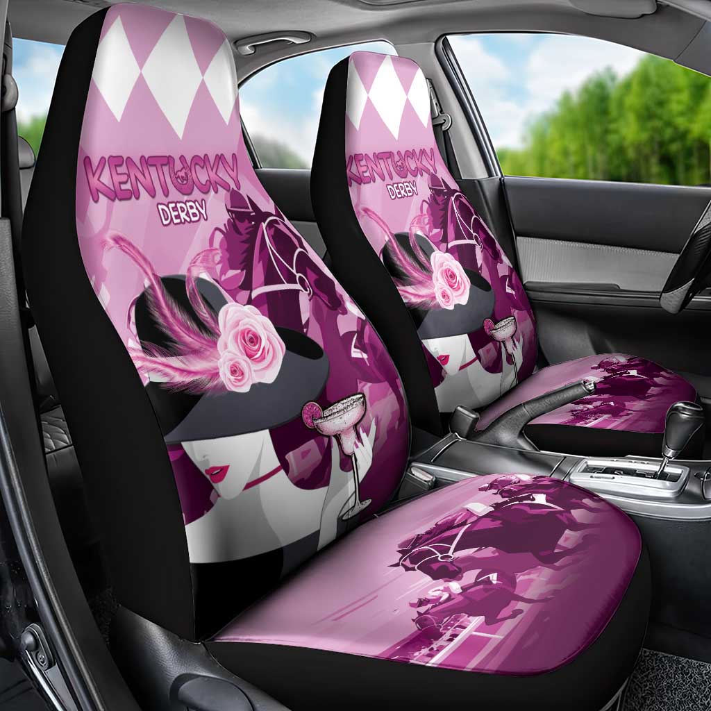 Kentucky Horse Racing Car Seat Cover Derby Mint Julep Girl - Pink Pastel LT14