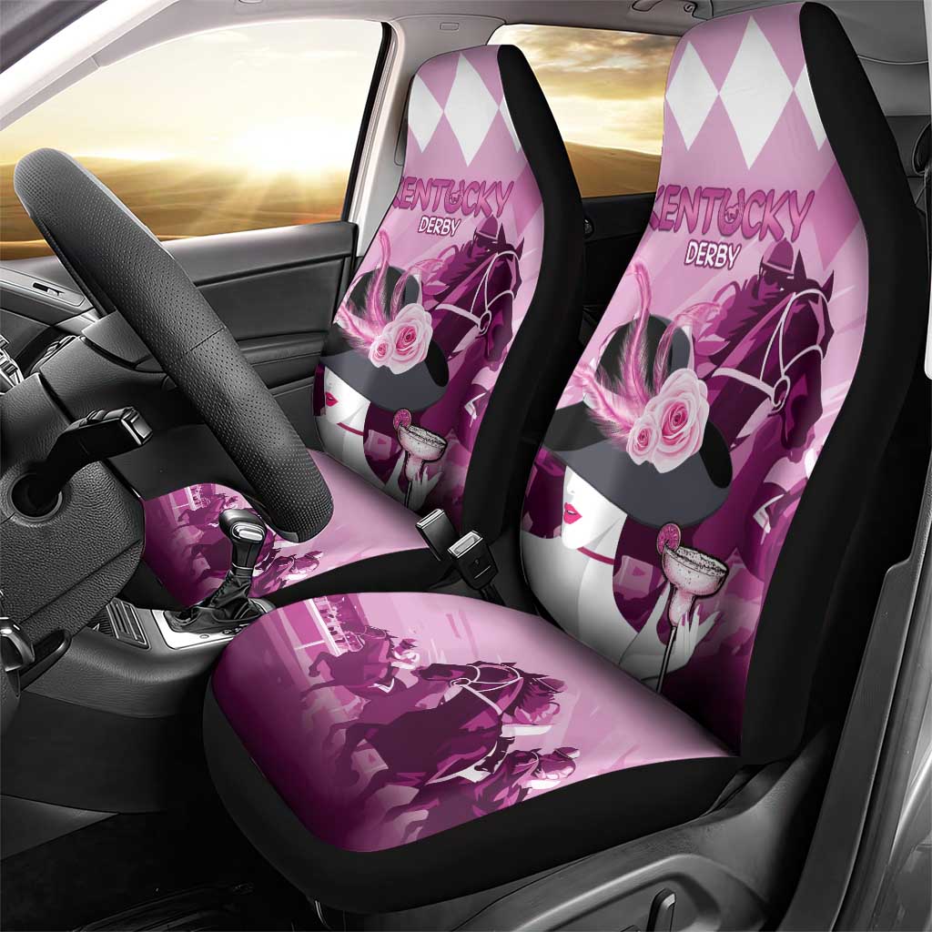 Kentucky Horse Racing Car Seat Cover Derby Mint Julep Girl - Pink Pastel LT14