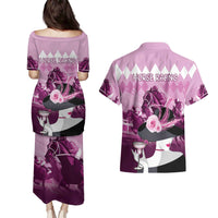 Kentucky Horse Racing Couples Matching Puletasi and Hawaiian Shirt Derby Mint Julep Girl - Pink Pastel LT14