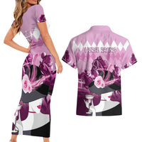 Kentucky Horse Racing Couples Matching Short Sleeve Bodycon Dress and Hawaiian Shirt Derby Mint Julep Girl - Pink Pastel LT14