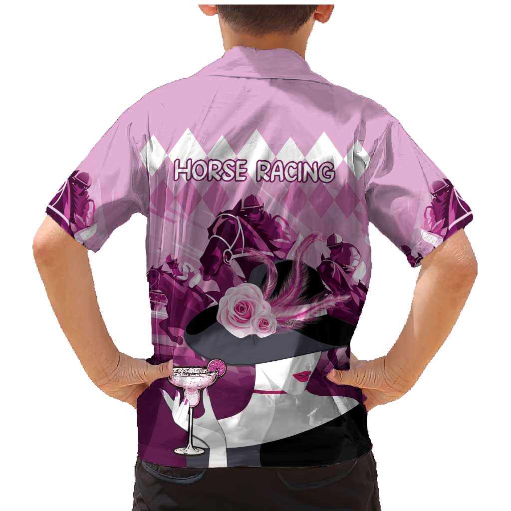 Kentucky Horse Racing Family Matching Mermaid Dress and Hawaiian Shirt Derby Mint Julep Girl - Pink Pastel LT14