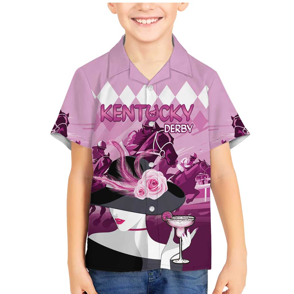 Kentucky Horse Racing Family Matching Mermaid Dress and Hawaiian Shirt Derby Mint Julep Girl - Pink Pastel LT14