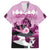 Kentucky Horse Racing Family Matching Off Shoulder Short Dress and Hawaiian Shirt Derby Mint Julep Girl - Pink Pastel LT14