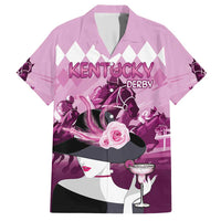 Kentucky Horse Racing Family Matching Short Sleeve Bodycon Dress and Hawaiian Shirt Derby Mint Julep Girl - Pink Pastel LT14