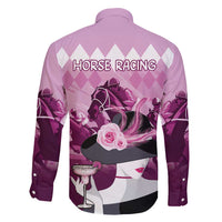 Kentucky Horse Racing Family Matching Short Sleeve Bodycon Dress and Hawaiian Shirt Derby Mint Julep Girl - Pink Pastel LT14