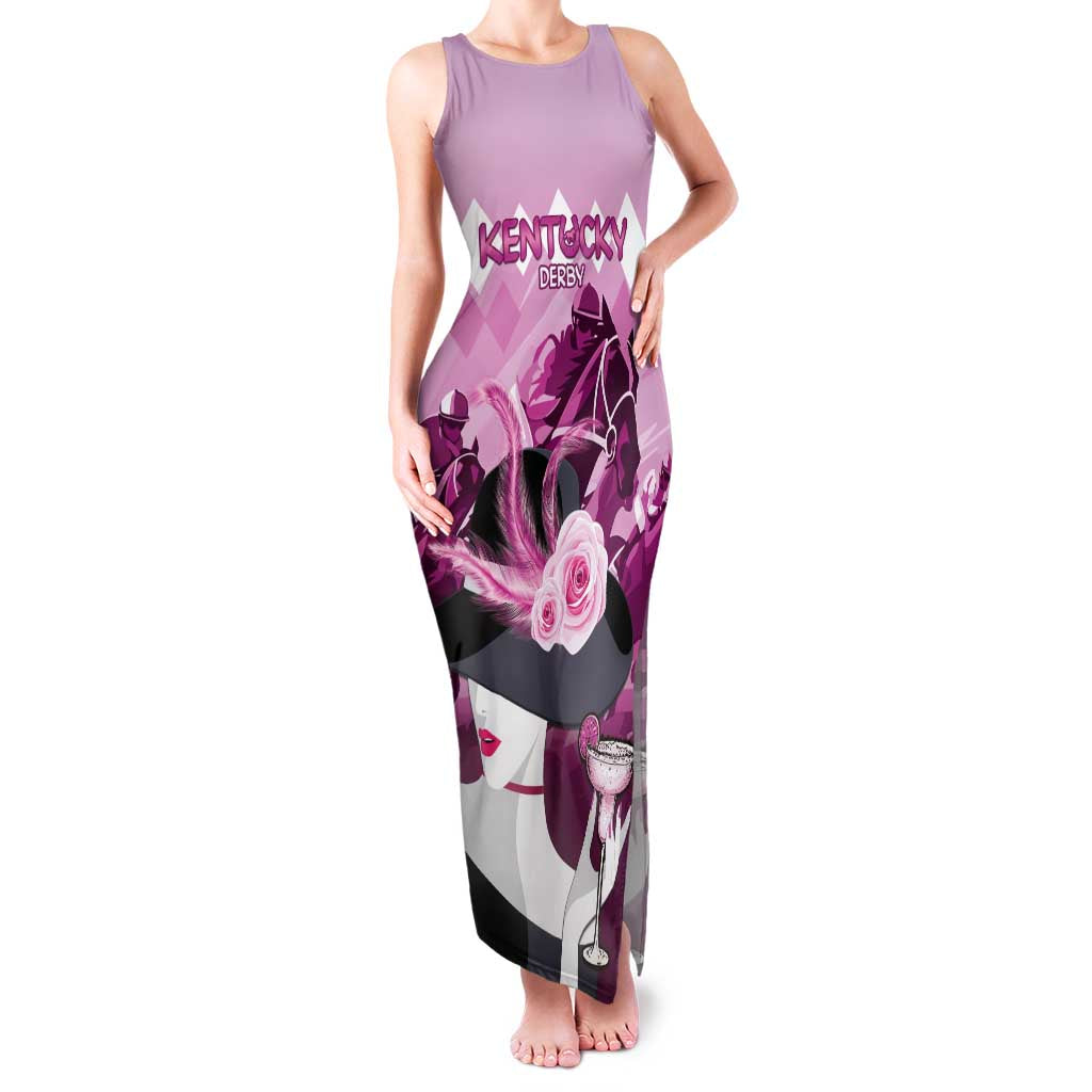 Kentucky Horse Racing Family Matching Tank Maxi Dress and Hawaiian Shirt Derby Mint Julep Girl - Pink Pastel LT14