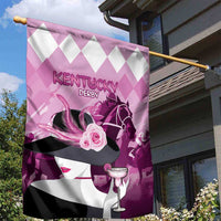 Kentucky Horse Racing Garden Flag Derby Mint Julep Girl - Pink Pastel LT14