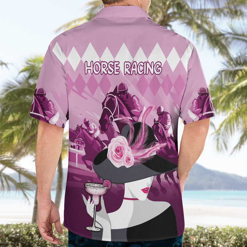 Kentucky Horse Racing Hawaiian Shirt Derby Mint Julep Girl - Pink Pastel LT14