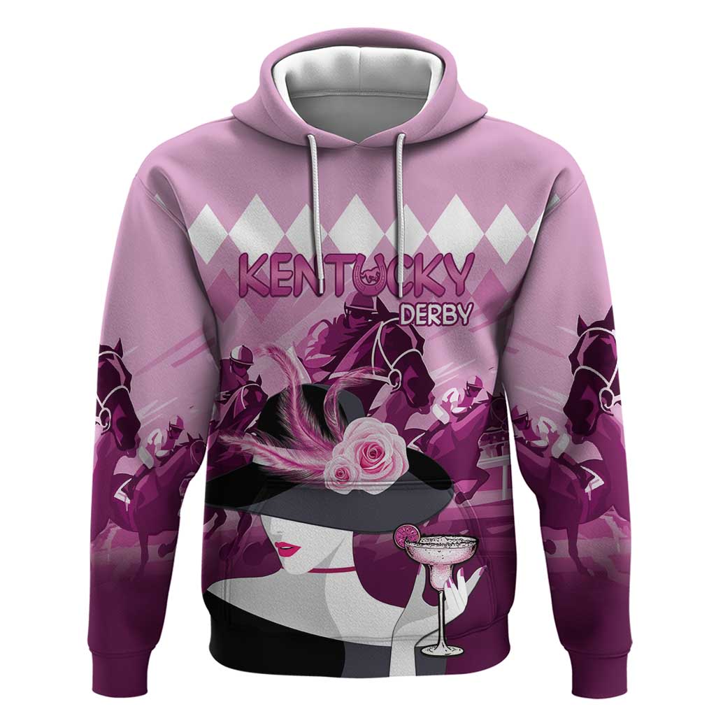 Kentucky Horse Racing Hoodie Derby Mint Julep Girl - Pink Pastel LT14