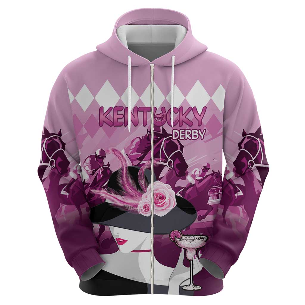 Kentucky Horse Racing Hoodie Derby Mint Julep Girl - Pink Pastel LT14