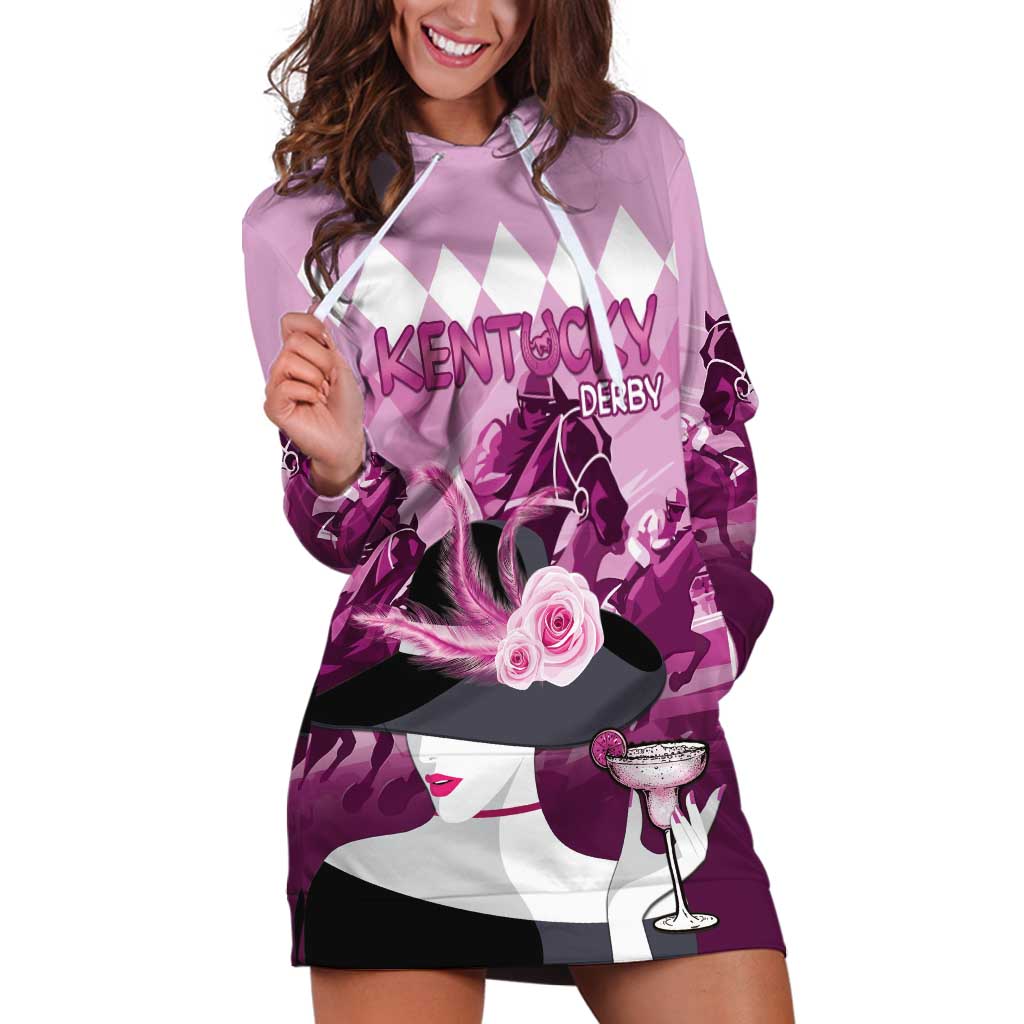 Kentucky Horse Racing Hoodie Dress Derby Mint Julep Girl - Pink Pastel LT14