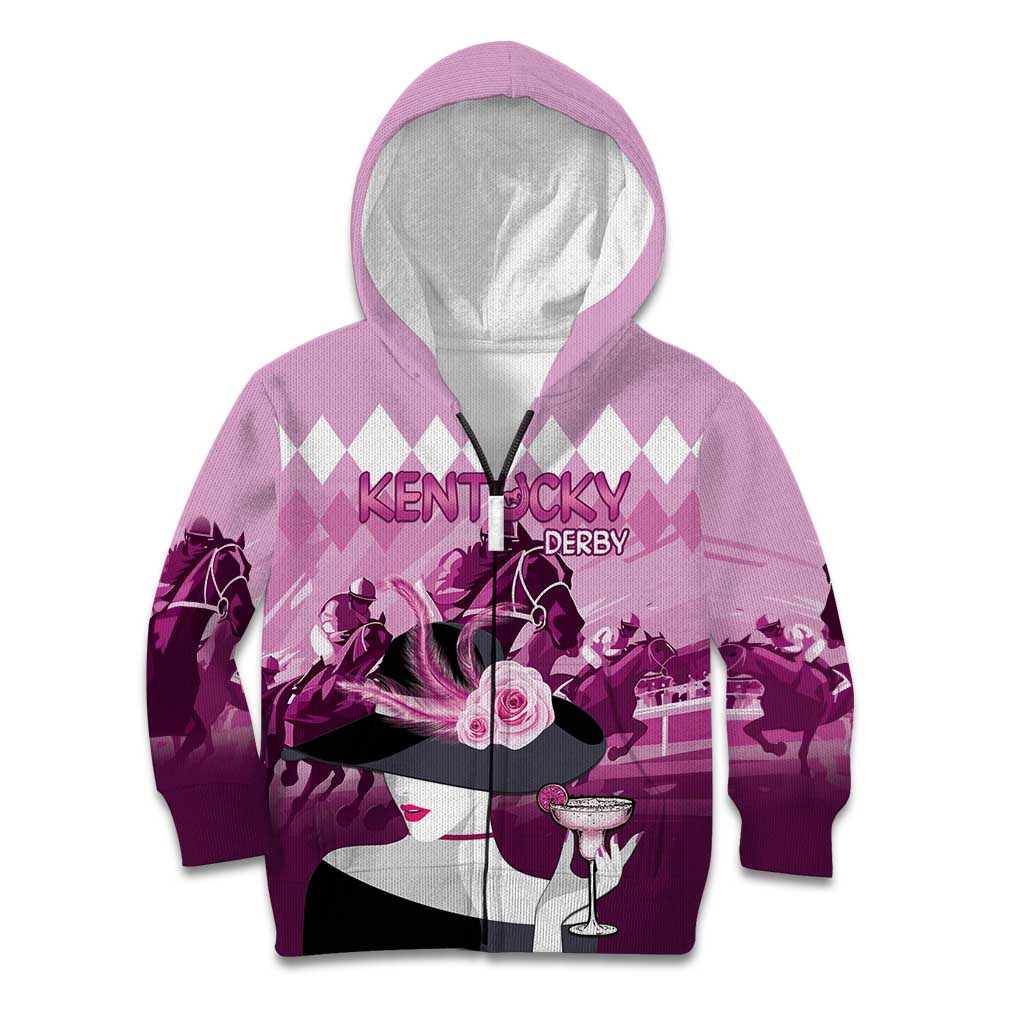 Kentucky Horse Racing Kid Hoodie Derby Mint Julep Girl - Pink Pastel LT14