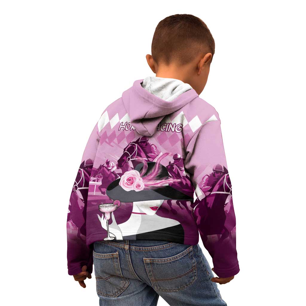 Kentucky Horse Racing Kid Hoodie Derby Mint Julep Girl - Pink Pastel LT14