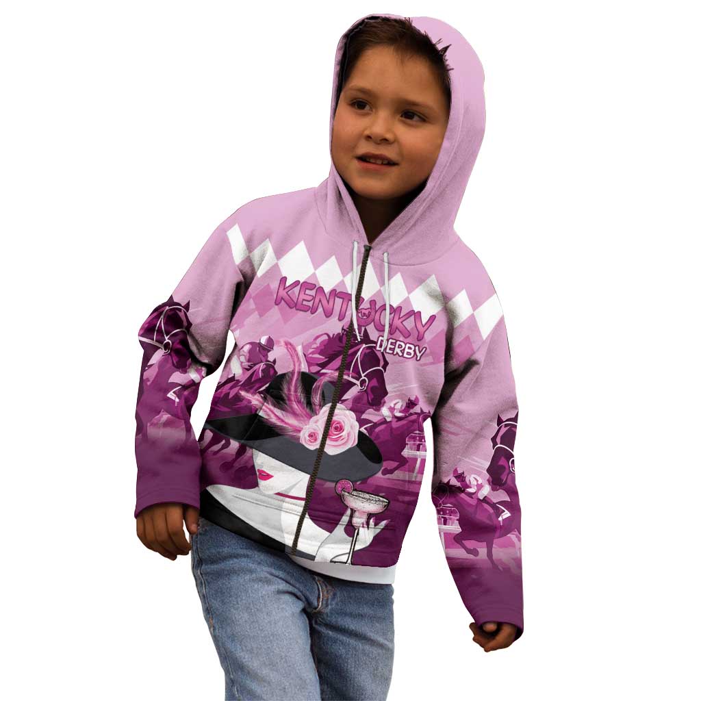 Kentucky Horse Racing Kid Hoodie Derby Mint Julep Girl - Pink Pastel LT14