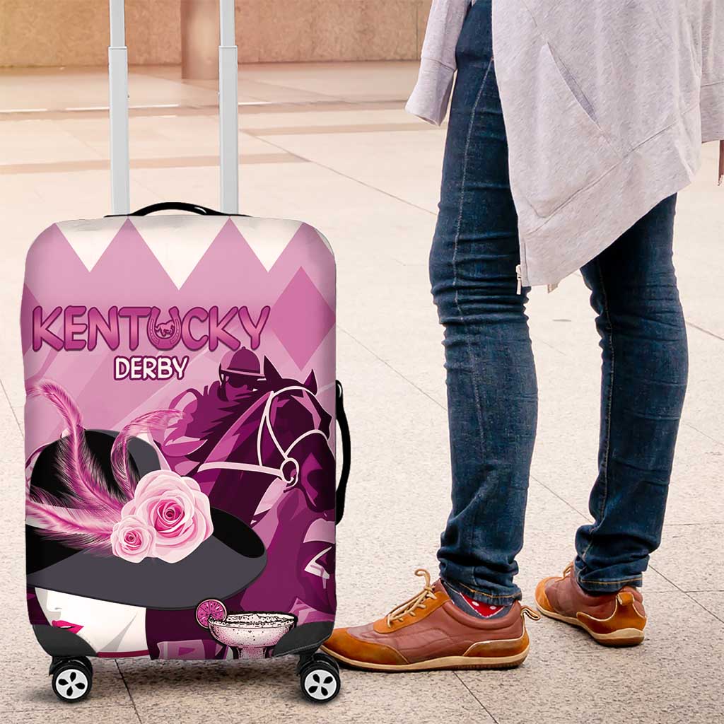 Kentucky Horse Racing Luggage Cover Derby Mint Julep Girl - Pink Pastel LT14