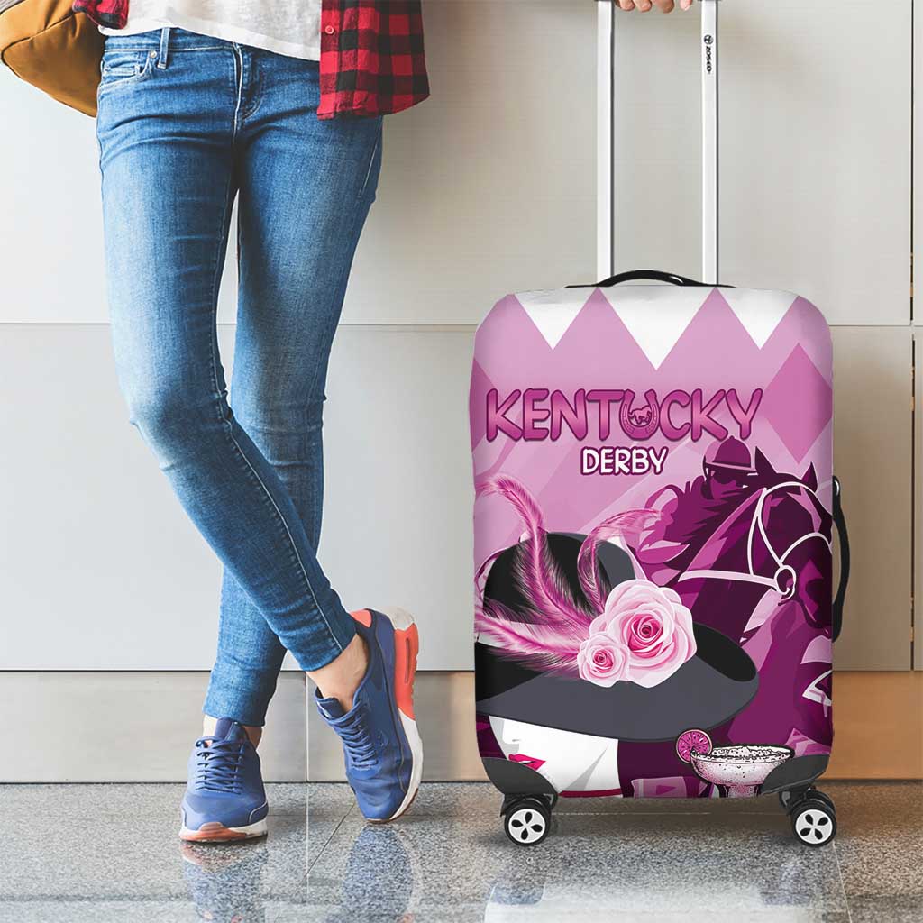 Kentucky Horse Racing Luggage Cover Derby Mint Julep Girl - Pink Pastel LT14