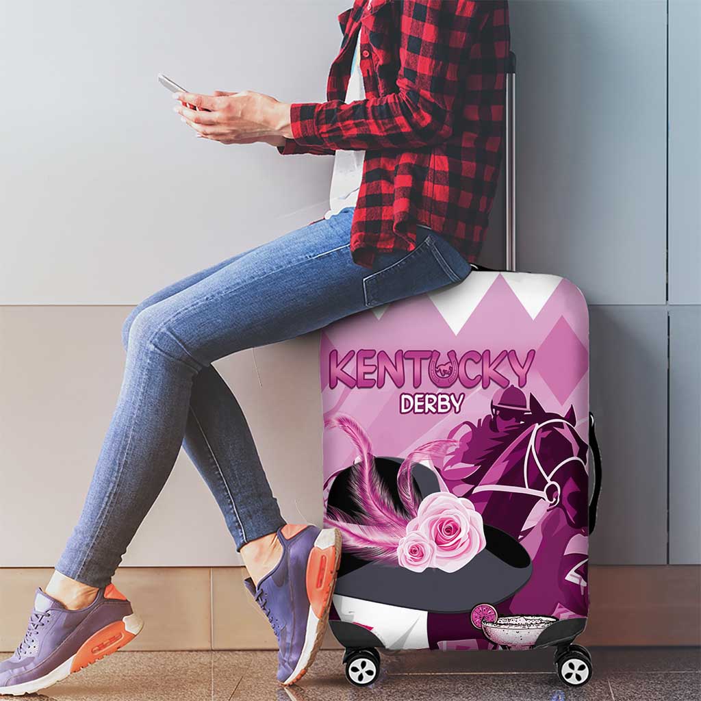 Kentucky Horse Racing Luggage Cover Derby Mint Julep Girl - Pink Pastel LT14