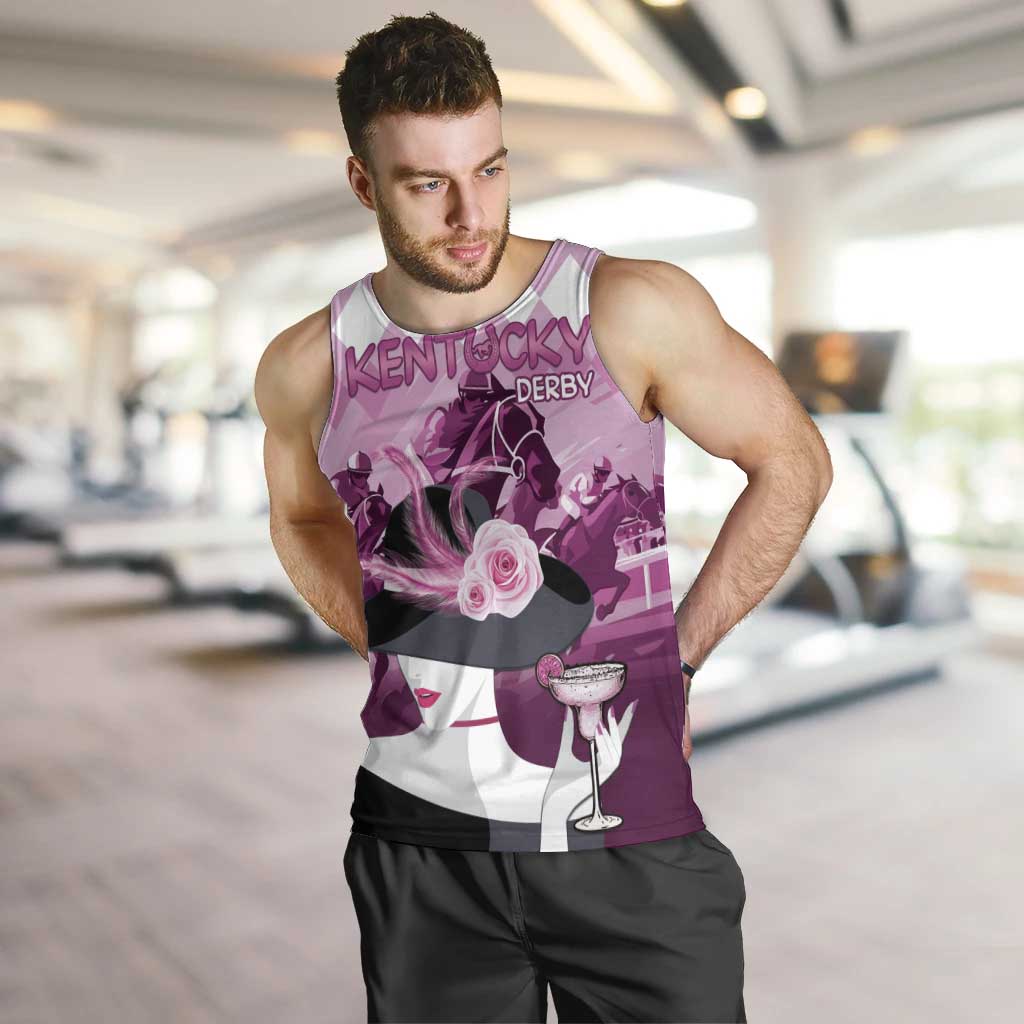 Kentucky Horse Racing Men Tank Top Derby Mint Julep Girl - Pink Pastel LT14