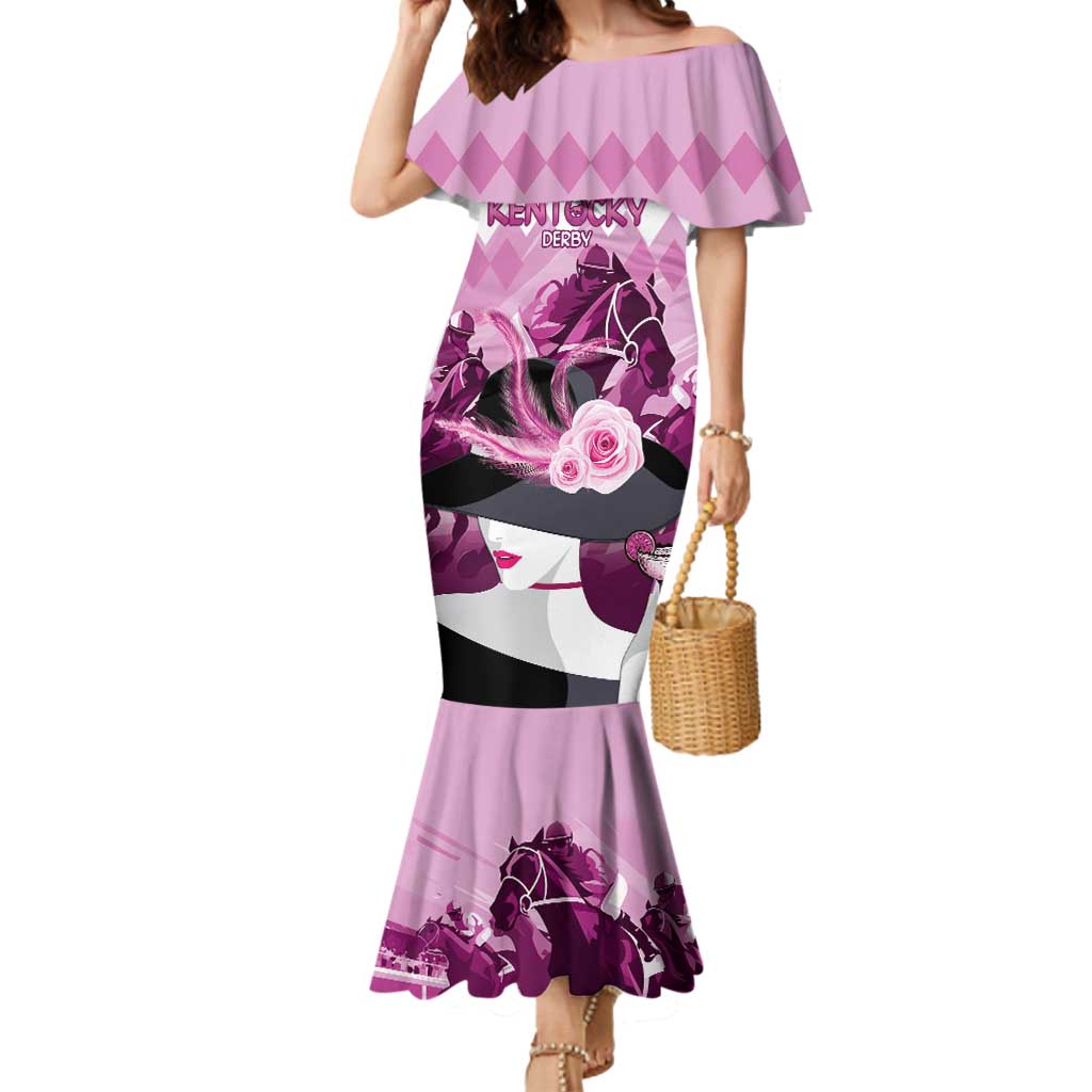 Kentucky Horse Racing Mermaid Dress Derby Mint Julep Girl - Pink Pastel LT14