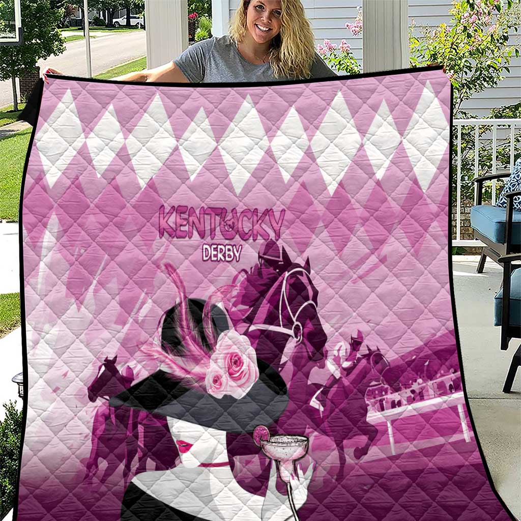 Kentucky Horse Racing Quilt Derby Mint Julep Girl - Pink Pastel LT14
