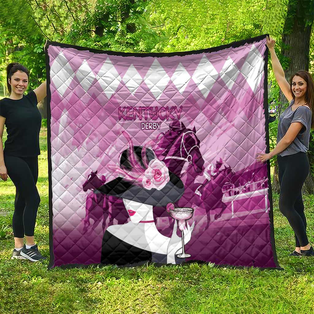 Kentucky Horse Racing Quilt Derby Mint Julep Girl - Pink Pastel LT14