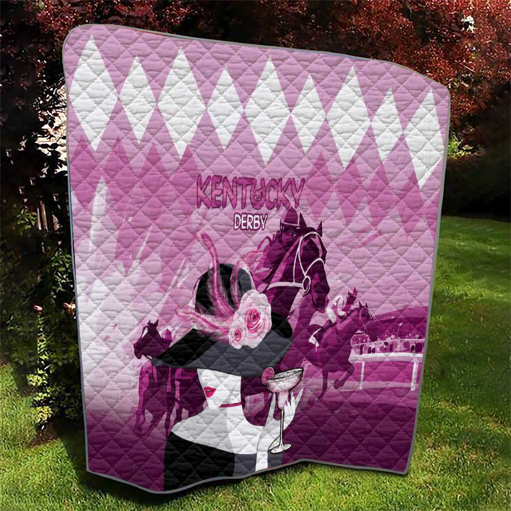 Kentucky Horse Racing Quilt Derby Mint Julep Girl - Pink Pastel LT14