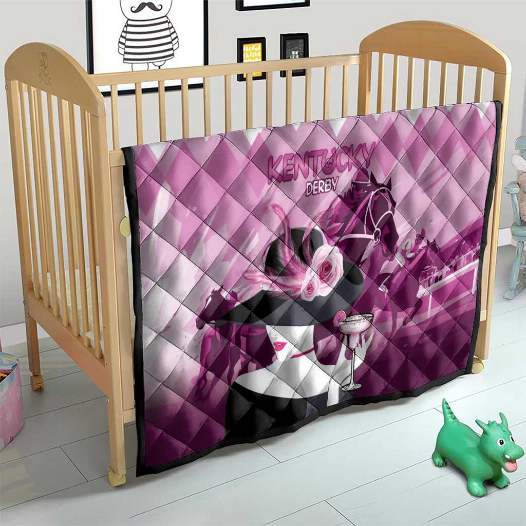 Kentucky Horse Racing Quilt Derby Mint Julep Girl - Pink Pastel LT14