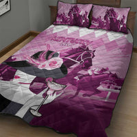Kentucky Horse Racing Quilt Bed Set Derby Mint Julep Girl - Pink Pastel LT14