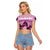 Kentucky Horse Racing Raglan Cropped T Shirt Derby Mint Julep Girl - Pink Pastel LT14