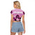 Kentucky Horse Racing Raglan Cropped T Shirt Derby Mint Julep Girl - Pink Pastel LT14