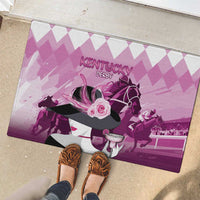 Kentucky Horse Racing Rubber Doormat Derby Mint Julep Girl - Pink Pastel LT14