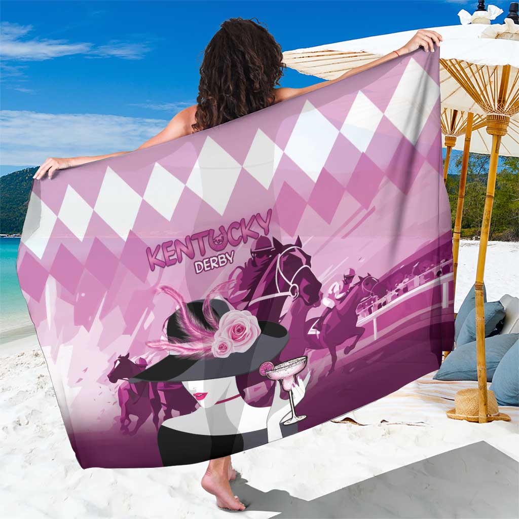 Kentucky Horse Racing Sarong Derby Mint Julep Girl - Pink Pastel LT14