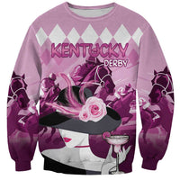 Kentucky Horse Racing Sweatshirt Derby Mint Julep Girl - Pink Pastel LT14