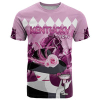 Kentucky Horse Racing T Shirt Derby Mint Julep Girl - Pink Pastel LT14