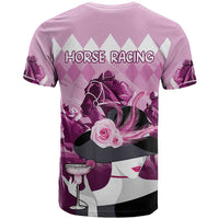 Kentucky Horse Racing T Shirt Derby Mint Julep Girl - Pink Pastel LT14